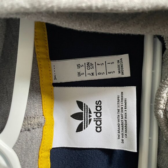 Adidas Originals MENS Samstag Panel Hoody Grey/Yellow FM2209 - Picture 6 of 6